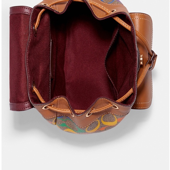 Coach 🌈Pennie Small Rainbow Signature Backpack/FREE shirt & tights w purchase - Picture 6 of 16